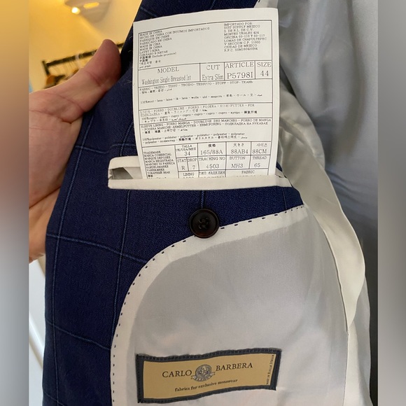 SUITSUPPLY Washington Blue Suit with Vest size 44 great condition - Picture 3 of 7